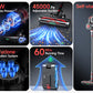 Cordless Vacuum Cleaner, 550W 45KPA Dual Motor Stick Vacuum for Home with 60mins Runtime, 6 LED Green Headlights, Self-Standing Design, V-Shaped Floor Brush for Carpet Tile Pet Hair Hardwood Floors
