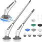 Electric Spin Scrubber, Airpher 10 in 1 Cordless Cleaning Brush IPX8 with 9 Replaceable Brush Heads and 4 Section Removable Rod