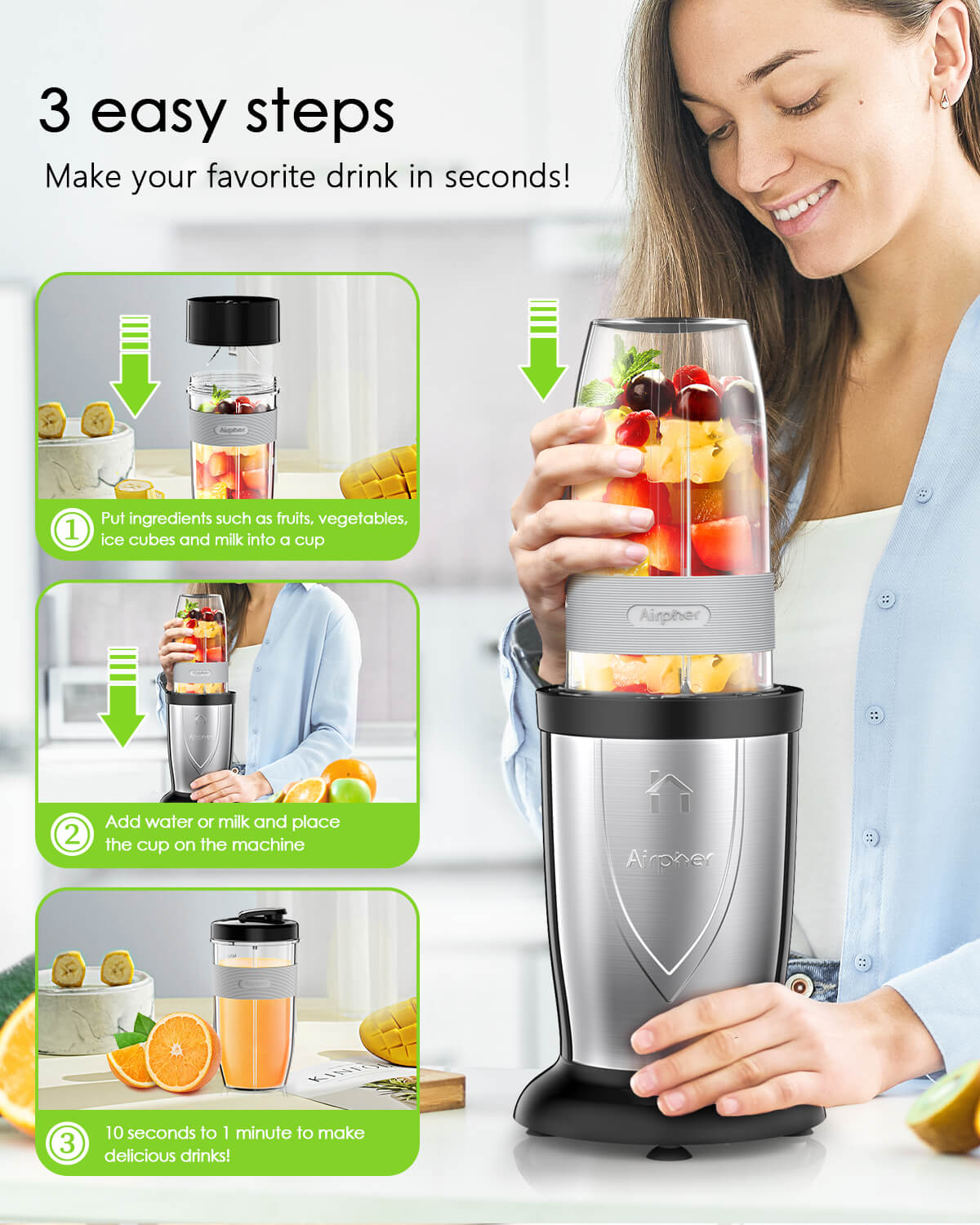 Upgrade Bullet Blender Shakes and Smoothies,850 Watts – Airpherhome.com